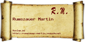 Rumszauer Martin névjegykártya